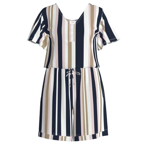LuLaRoe Xanthe Striped Romper - M - NWT - Picture 2 of 11